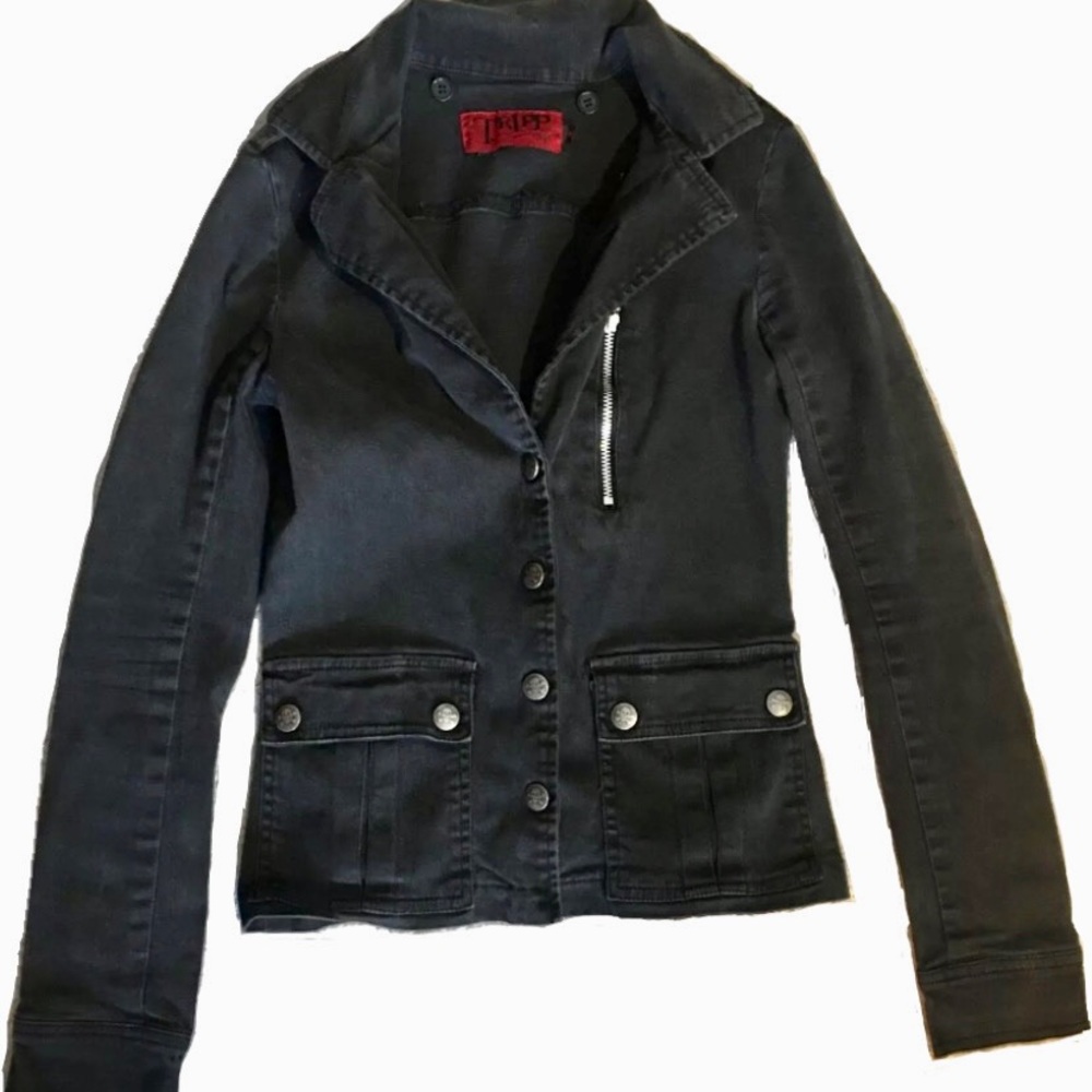 Tripp NYC Black Button Up Jacket